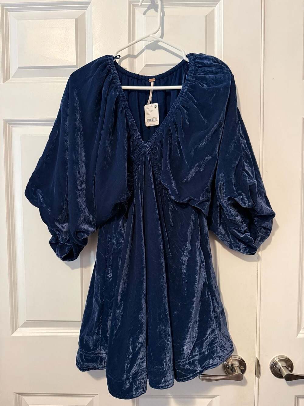 NWT Free People Portia Velvet Mini Dress Midnight Rain Size S